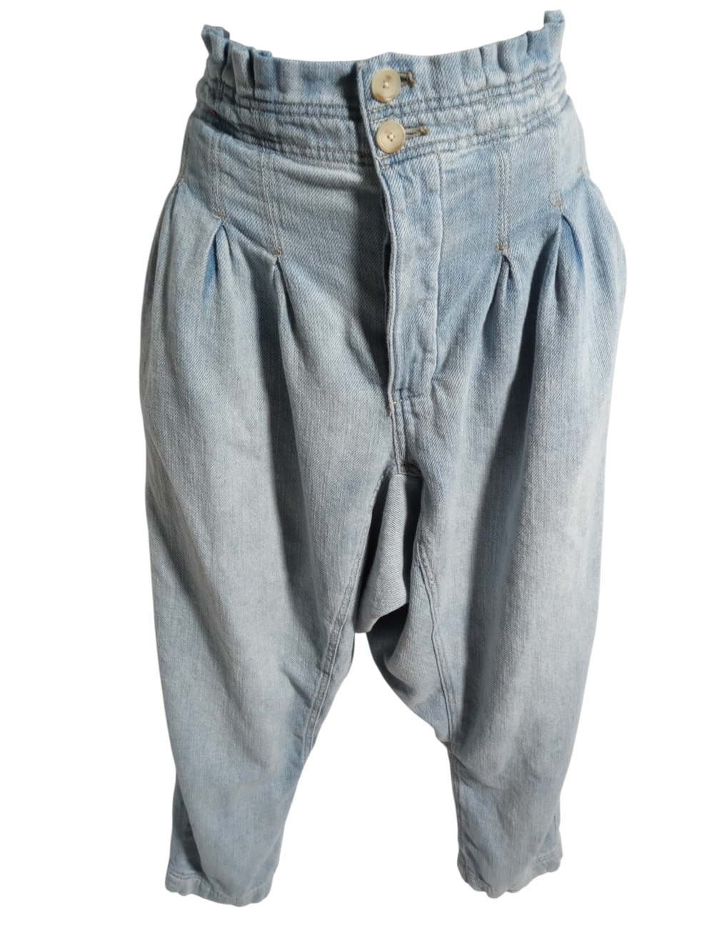 We The Free Button Fly Heirloom Baggy Barrel Jeans Pleated Drop Crotch Sz4